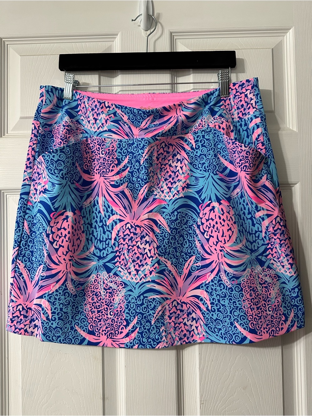 Lilly Pulitzer Blue and Pink Pineapple Golf Skort